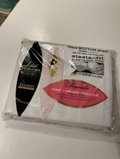 Lençol branco vintage ajustado inferior cama de casal Penney’s Fine Penteado Percale NOVO comprar usado  Enviando para Brazil