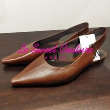 Sapatilhas ZARA WOMAN NOVAS COM ETIQUETAS SS25 MARROM BIQUEIRA PONTIAGUDA COURO SLINGBACK TODOS OS TAMANHOS 1539/510 comprar usado  Enviando para Brazil