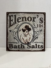 Decoração de parede vintage de metal “Sais de banho de Elenor” usada comprar usado  Enviando para Brazil