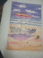 Bandera de playa jardín pancarta exterior olas del océano sillas sombrilla 2 lados 26 por 40" segunda mano  Embacar hacia Argentina