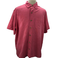 Camisa informal para hombre Caribbean XL rosa liso floral abotonada manga corta segunda mano  Embacar hacia Mexico