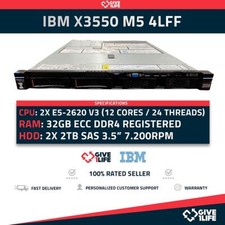 Servidor Rack IBM X3550 M5 4LFF 2xE5-2620V3 + 32GB DDR4 + M5210 + 2x2TB 5463-AC1 comprar usado  Enviando para Brazil
