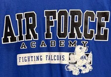 Camisa azul média masculina manga curta futebol Varsity Jansport Air Force Academy comprar usado  Enviando para Brazil
