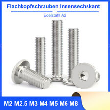 Niedrig Flachkopf Schrauben Edelstahl A2 Flachkopfschrauben Innensechskant M2-M8 comprar usado  Enviando para Brazil