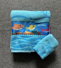 Usado, Conjunto de toalha de banho e toalha de banho Baby Shark Nickelodeon infantil azul 47” X 27” novo sem etiquetas comprar usado  Enviando para Brazil
