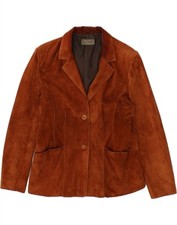 Jaqueta Blazer Feminina CABRINI Camurça 2 Botões Reino Unido 18 GG Couro Marrom AJ09 comprar usado  Enviando para Brazil