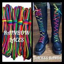 Usado,  Cadarços paracord arco-íris 4 mm orgulho gay sapatos LGBT DM's tênis botas Doc's Aglet comprar usado  Enviando para Brazil