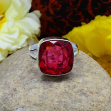 Elegante Rubellite Gemma 925 Argento Sterling Artigianale Anello Tutte le Misure, usado comprar usado  Enviando para Brazil