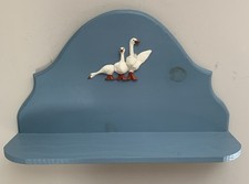 Prateleira de parede vintage azul country gansos patos decoração chalé núcleo vovó comprar usado  Enviando para Brazil