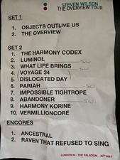 Steven wilson setlist for sale  LONDON