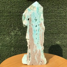 Pedra de cura torre ponto cristal quartzo hemimorfito azul celeste natural 1140G, usado comprar usado  Enviando para Brazil