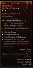 ✨Diablo 4 Temporada 8✨ 3GA 2H Staff ✨Int Life Crit Dam comprar usado  Enviando para Brazil