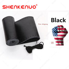 Capa de volante de couro genuíno preto envoltório costura 38cm kit faça você mesmo para todos os carros comprar usado  Enviando para Brazil