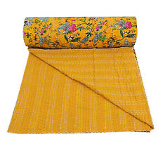 Colcha indiana feita à mão vintage Kantha colcha lance-codão cobertor floral king comprar usado  Enviando para Brazil