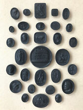 #6n. 30 selos de medalhões de gesso preto Grand Tour Cameos Intaglios Gem Impronte, usado comprar usado  Enviando para Brazil
