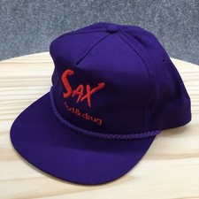 Chapéu de corda Sax Food & Drug Yupoong masculino roxo sistema operacional logotipo bordado ajustável comprar usado  Enviando para Brazil
