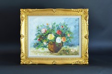 Antique painting bouquet d'occasion  Expédié en Belgium