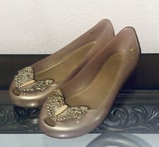 Sapatos Melissa Disney Cinderela Flats Meninas Ouro Borboleta Peep Toe Tamanho 1 Juvenil comprar usado  Enviando para Brazil