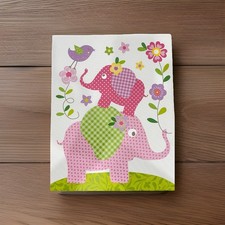 Arte de parede em tela quarto de bebê rosa bebê elefante 14 X 11 comprar usado  Enviando para Brazil