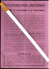 Partito socialista unità usato  Villafranca in Lunigiana
