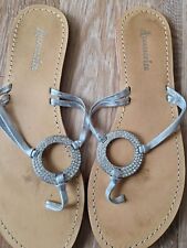 silver diamante flip flops for sale  CRAVEN ARMS