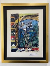 PABLO PICASSO+ ORIGINAL 1969 + ASSINADO + PLACA COLORIDA COM PONTA DE MÃO POMBOS, usado comprar usado  Enviando para Brazil