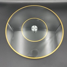 Usado, Vidro temperado 12,5" Lazy Susan/mesa giratória/suporte para bolo - vidro transparente/acabamento dourado comprar usado  Enviando para Brazil