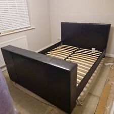 bed leather black king for sale  LYMINGTON