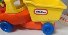 Caminhão basculante Little Tikes construção amarelo, laranja e azul vintage 11"X6", usado comprar usado  Enviando para Brazil