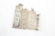 Colgantes de lingote de plata de ley Birmingham Sheffield Jubilee x 4 (34 g) segunda mano  Embacar hacia Mexico