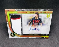 Sandro Tonali /50 Auto + Jumbo Patch - Noszona na mecz - Topps 2022/23 Muzeum Złoto na sprzedaż  Wysyłka do Poland
