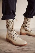Novo Free People Flower Power lace-up Botas tamanho 8 preço de venda sugerido pelo fabricante: $228 Couro Marfim comprar usado  Enviando para Brazil