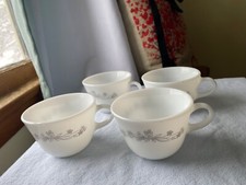 BOUQUÊ DE FITA Corelle CORNING xícaras de chá café flores cinza conjunto vintage de 4 comprar usado  Enviando para Brazil