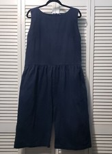 Macacão feminino Ilana Kohn Kate médio azul marinho sem mangas cropped perna larga comprar usado  Enviando para Brazil