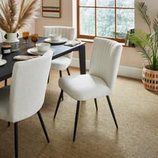 Boucle dining chairs for sale  BARNET