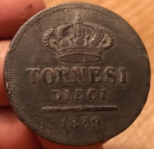 Moneta tornesi 1839 usato  Olbia