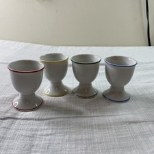 Lote de 4 Copos de Porcelana Saki/Pés Cordiais, Branco com Aros Coloridos, Japão, usado comprar usado Lote de 4 Copos de Porcelana Saki/Pés Cordiais, Branco com Aros Coloridos, Japão, usado comprar usado  Enviando para Brazil