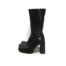 Botas plataforma Guess femininas tamanho 5,5 M couro preto moda robusta comprar usado  Enviando para Brazil