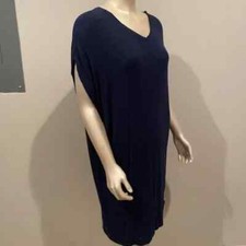 Używany, Eileen Fisher Tencel Sukienka Damska Mała Niebieska Oversize Relaksowana bokserska sukienka worek na sprzedaż  Wysyłka do Poland