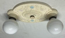 Luminária antiga Art Deco teto fundido nivelado vintage loira com fio EUA #H4 comprar usado  Enviando para Brazil