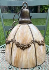 slag glass chandelier for sale  San Antonio