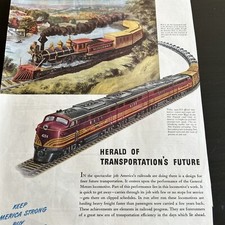 Anuncio impreso en periódico - Locomotora GM Train War Bonds coleccionable segunda mano  Embacar hacia Mexico