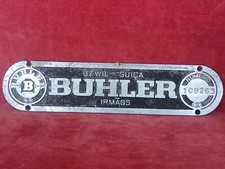 Chapa Antiga Alumínio «Buhler» Irmãos Uzwil Suiça comprar usado  Enviando para Brazil