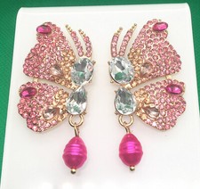 Moda Rosa Borboleta Cristal Rhinestone Stud Brincos Perfurados comprar usado  Enviando para Brazil
