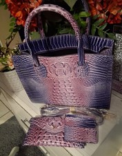 Purple handbag crocodile for sale  Quincy