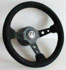 Usado, Volante compatível com VW couro camurça prato fundo golfe Jetta Mk1 Mk2 71-88 comprar usado  Enviando para Brazil