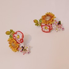 Boucles oreilles fleurs d'occasion  Saint-Ciers-sur-Gironde