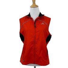 Colete Adidas Feminino S Pequeno Vermelho Preto Resposta Zíper Completo À Prova de Clima Sem Mangas comprar usado  Enviando para Brazil