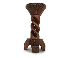 mini pequena mesa pedestal planta bonsai suporte esculpido madeira cevada torção vintage, usado comprar usado  Enviando para Brazil