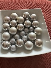 Silver christmas baubles for sale  ELLESMERE PORT